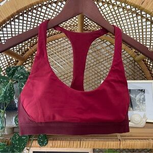 Lululemon Red Racerback Sports Bra with Scoop Neckline